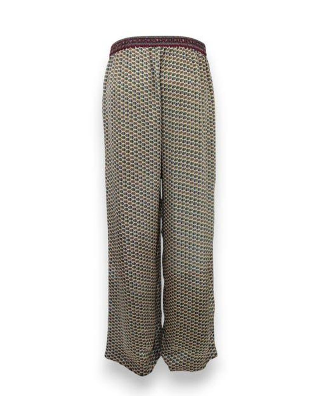 Monzlapur Brown Embossed Botanical Crepe Pant