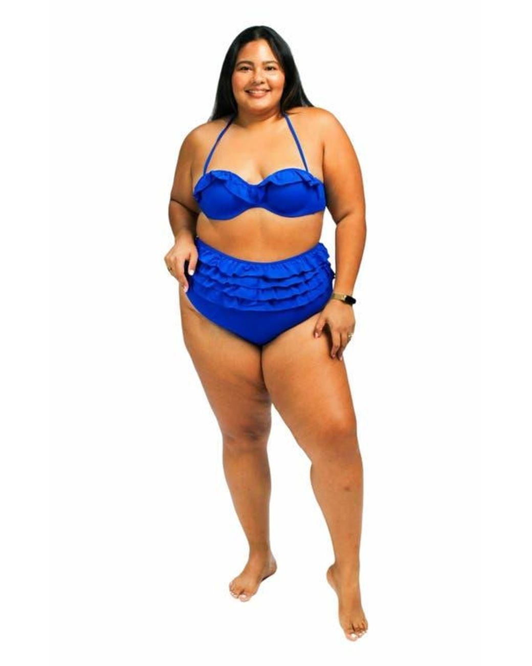 Mary Mercedes Blue Ruby Ruffle Bikini Bottom