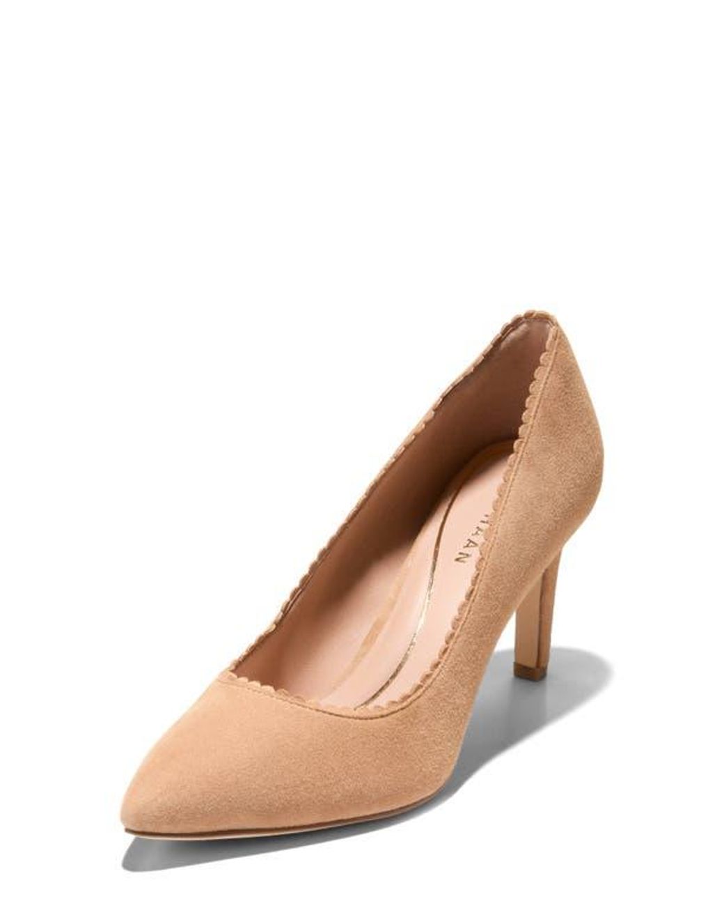Cole Haan Bellport Pointed Toe Pump in Natural | Lyst