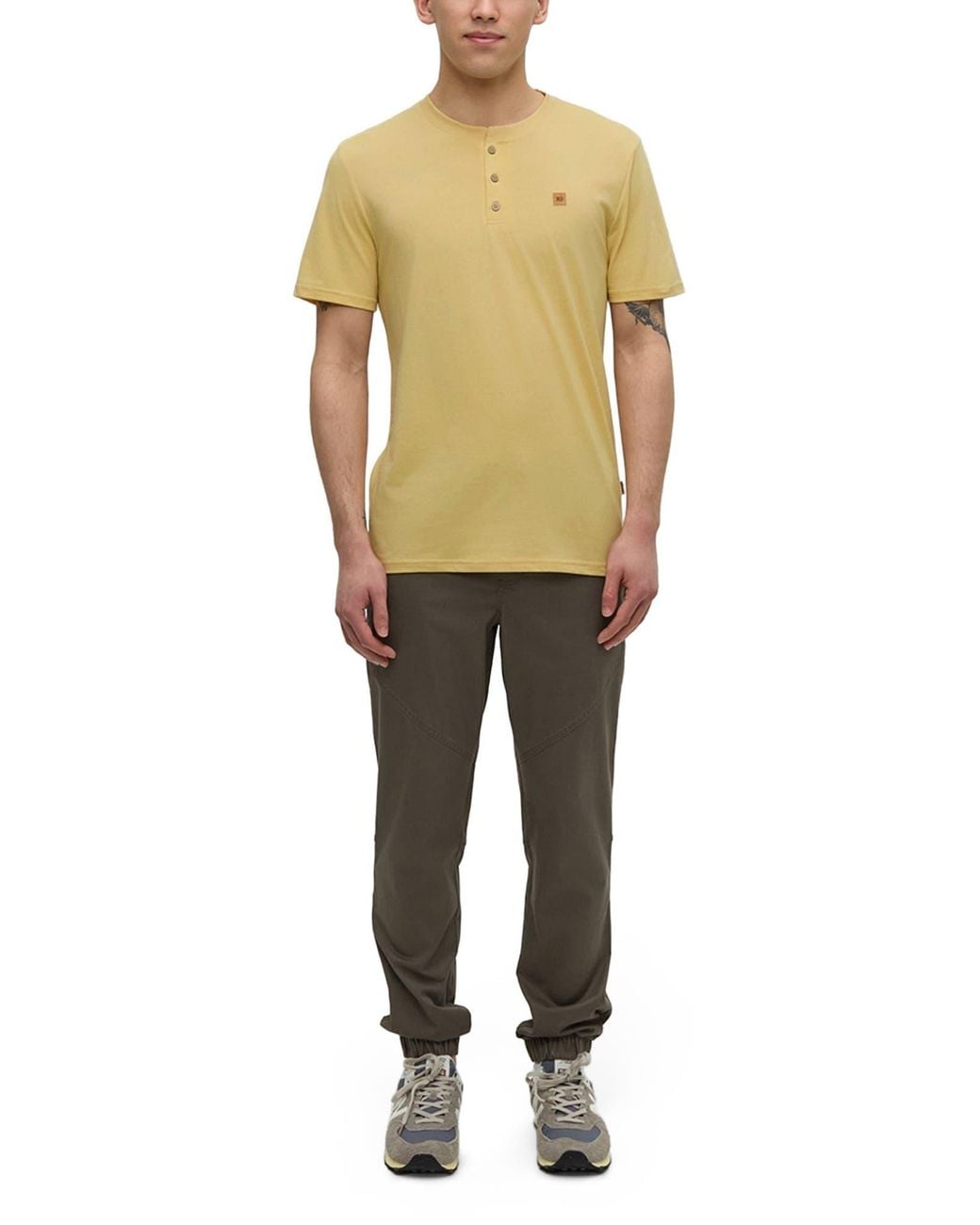Tentree Green Baker Henley for men