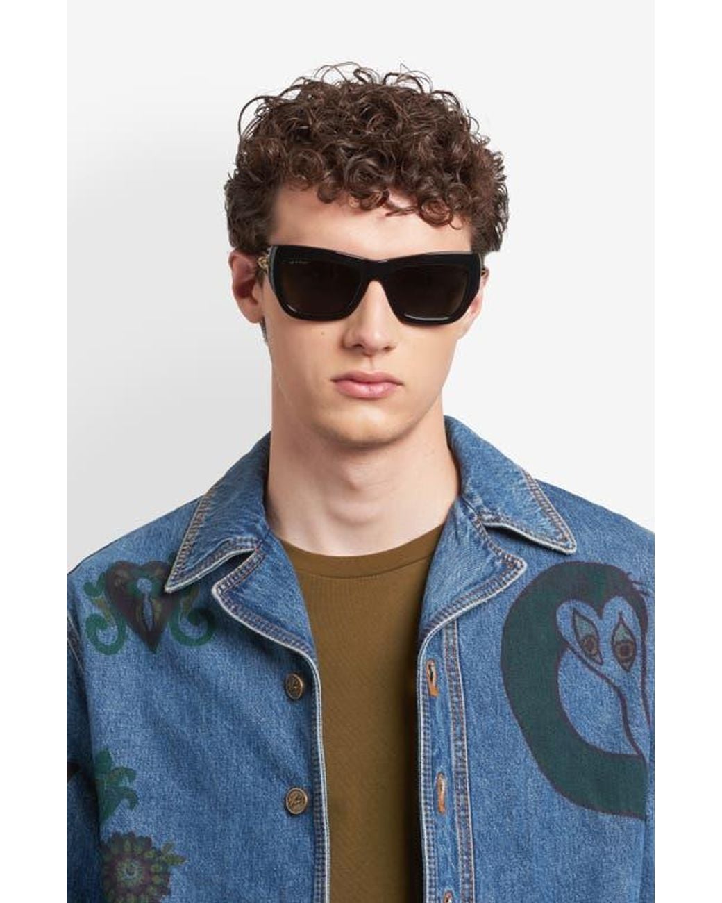 Etro Black 56Mm Rectangular Sunglasses