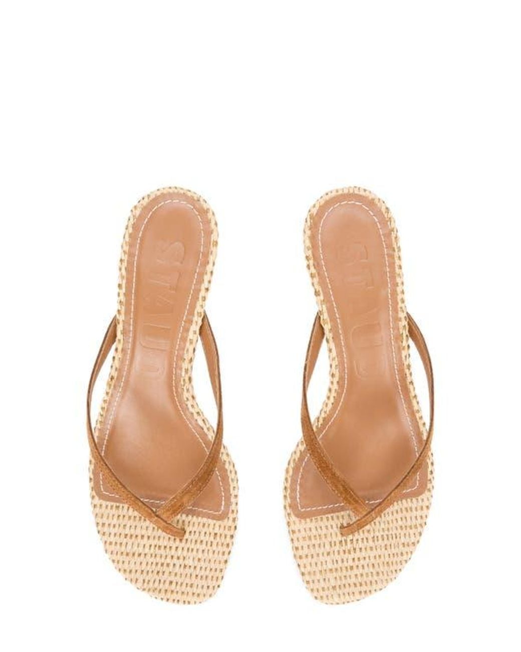 STAUD Freja Woven Thong Slide Sandal in Natural | Lyst