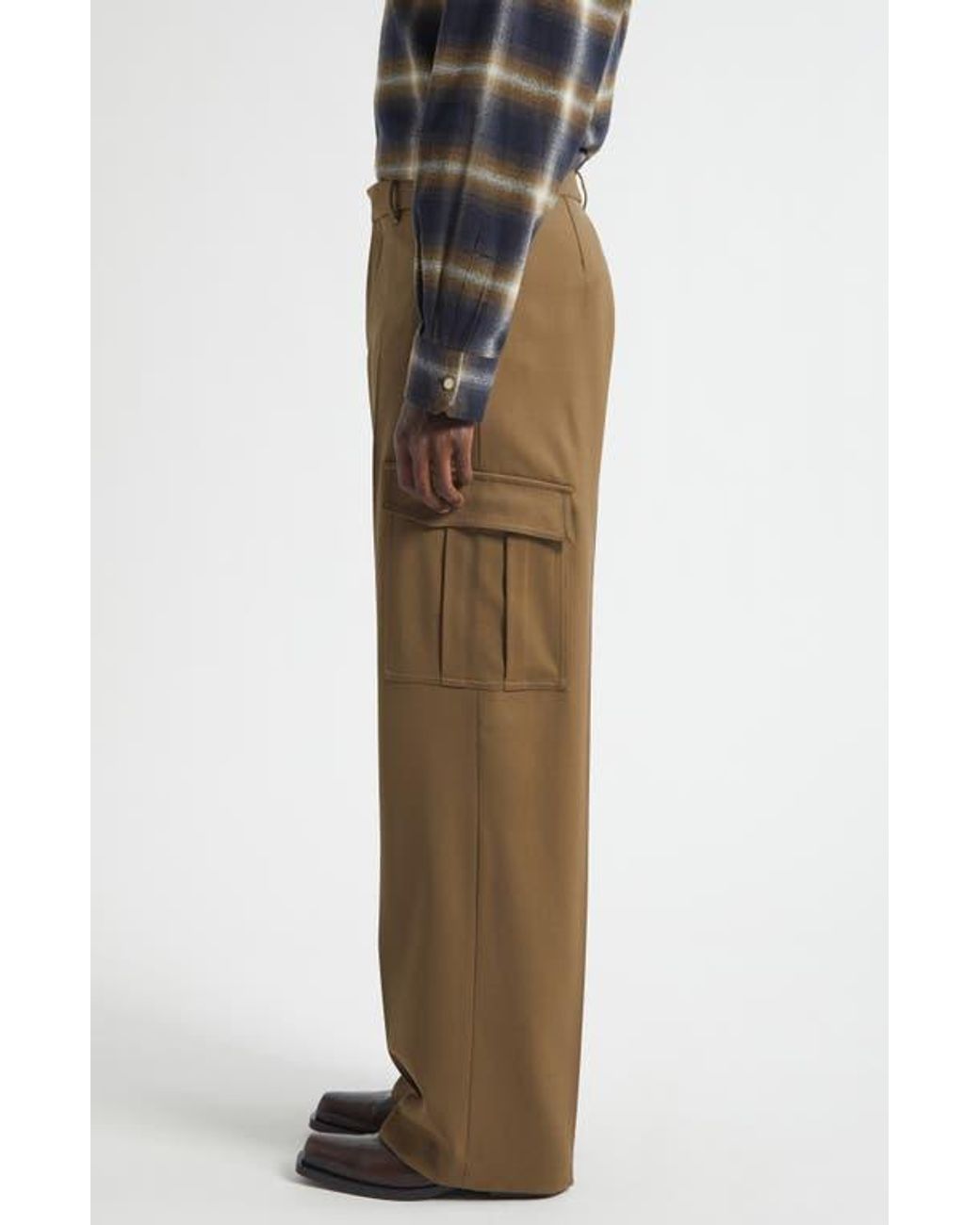 Second Layer Green Baja Wool Cargo Pants for men