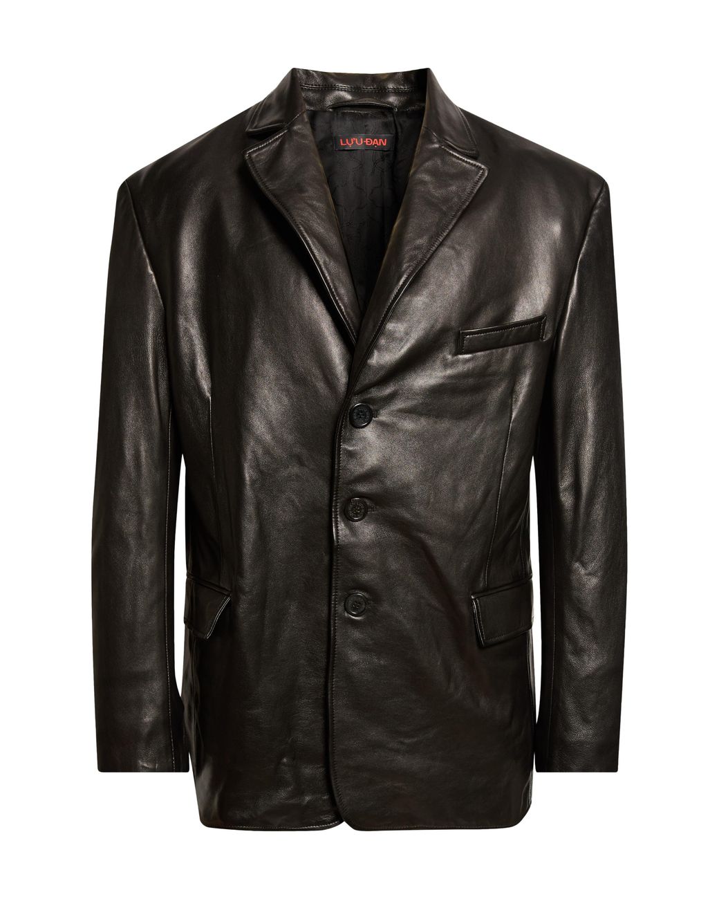 Lu'u Dan Black Leather Blazer for men