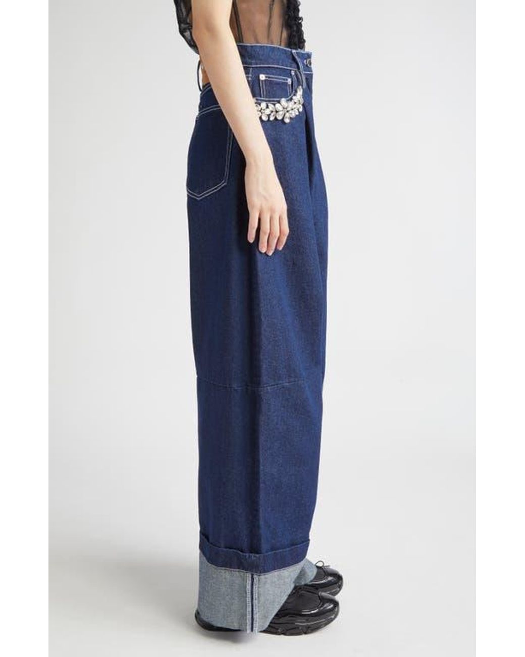 Simone Rocha Turbo Crystal Embellished Wide Leg Puddle