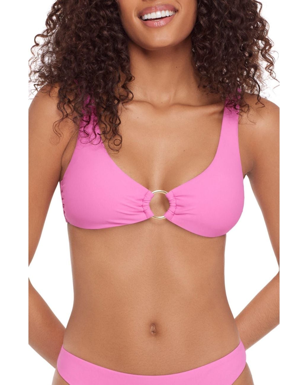 Steve Madden Pink O-Ring Bikini Top