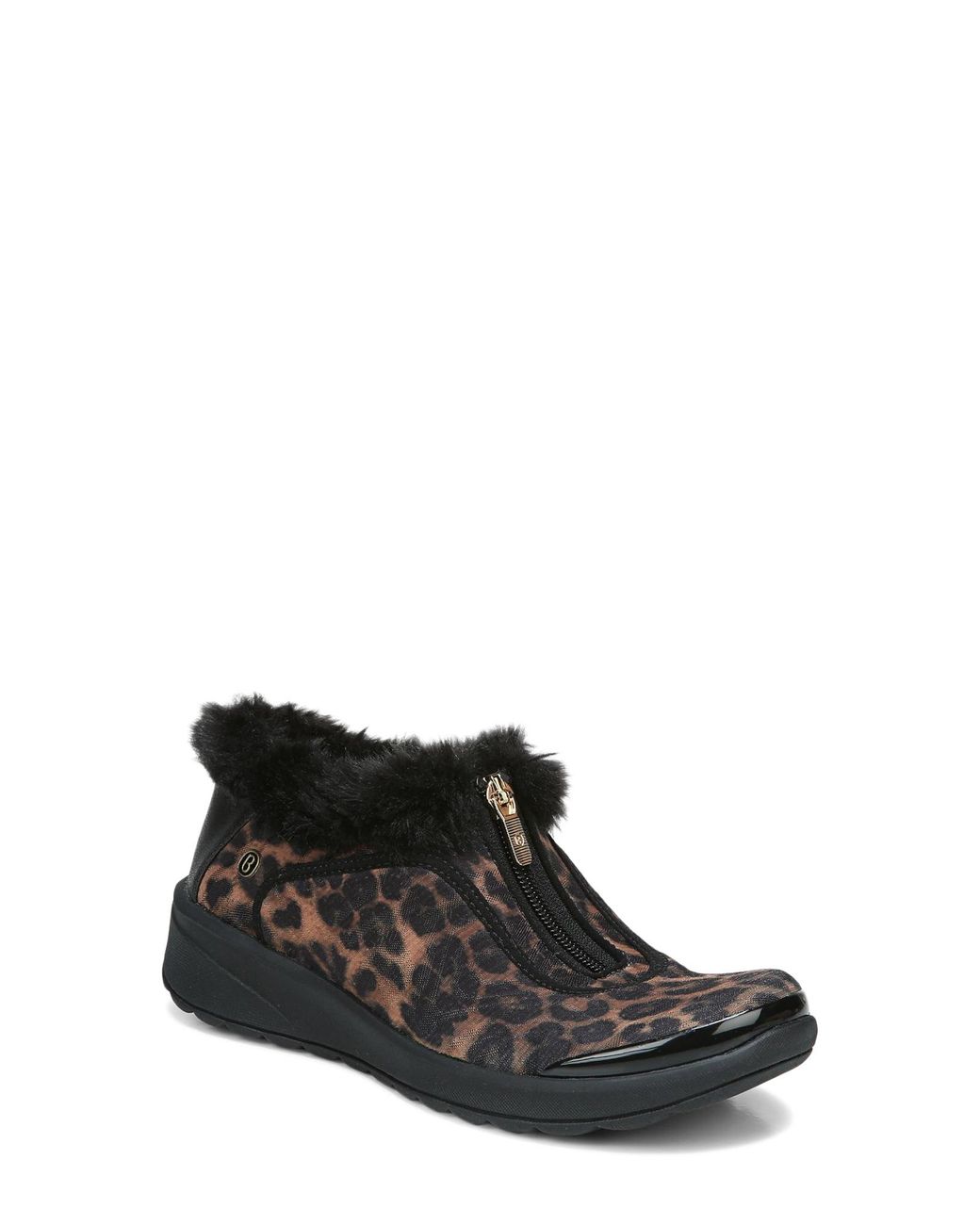 bzees golden fur trim washable slip on sneakers