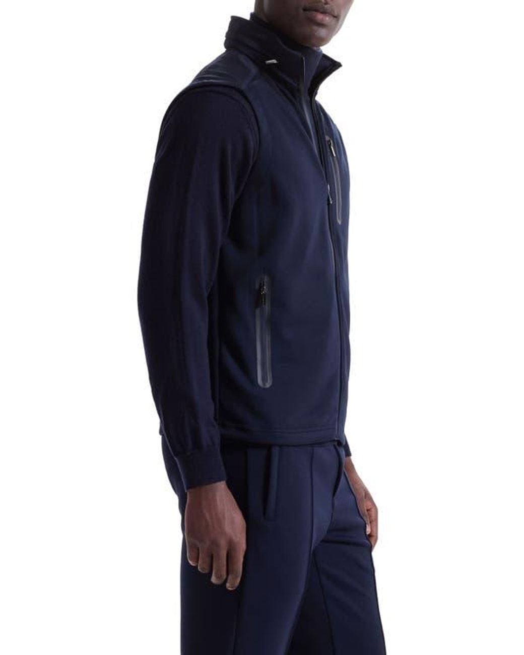 Bugatchi Blue Soft Touch Performance Knit Vest for men
