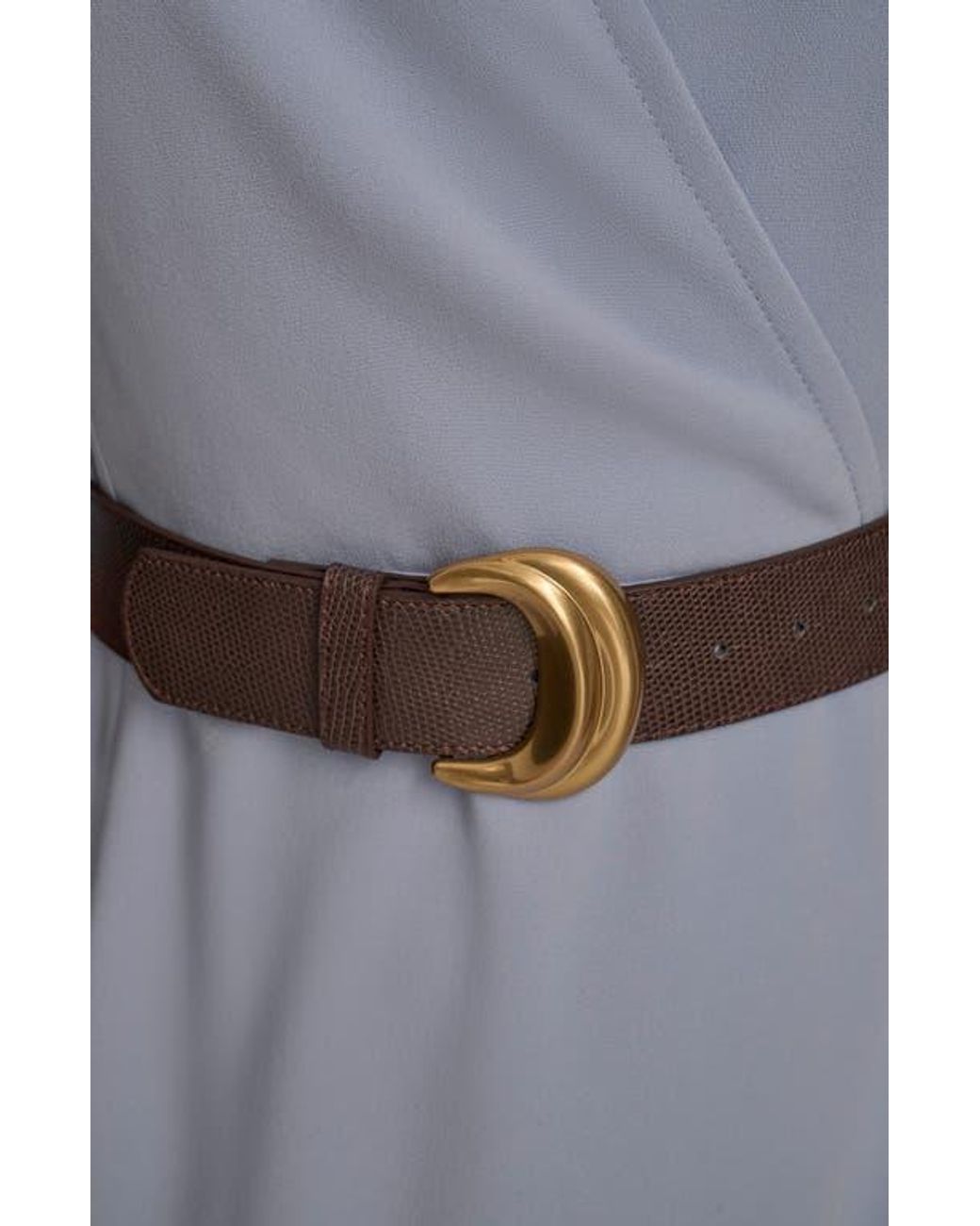 Donna Karan Gray Belted Cady Sheath Dress