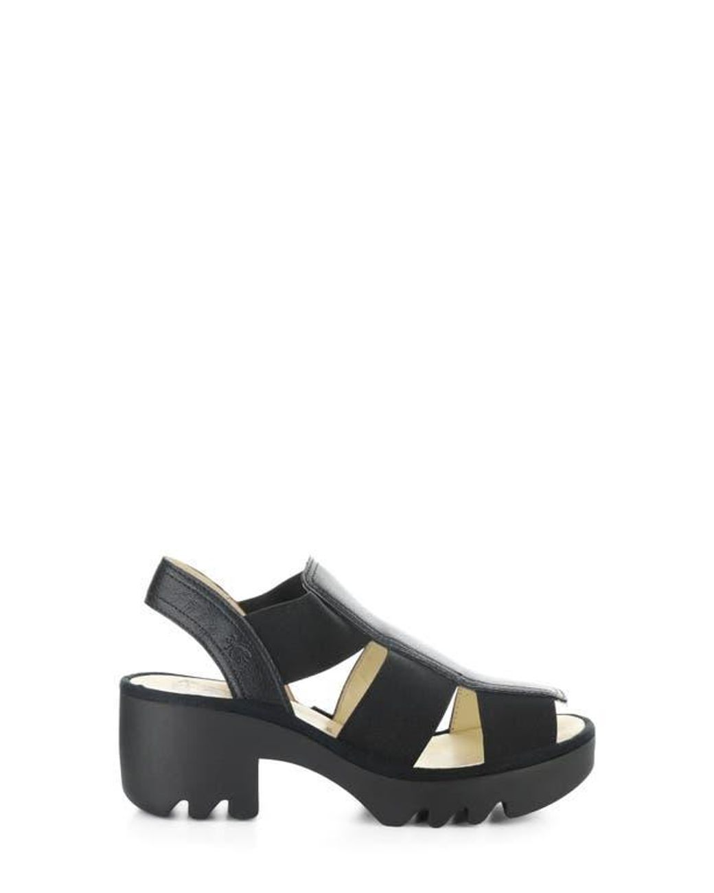 Fly London Teev Platform Sandal in Black | Lyst