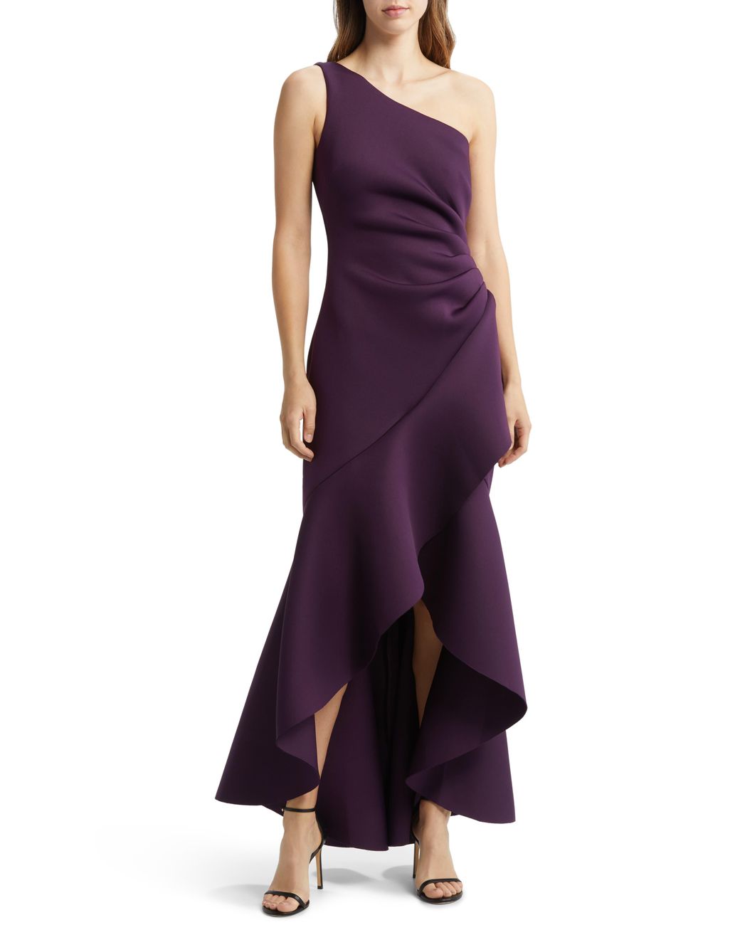 Eliza j side pleat crossneck gown cheap