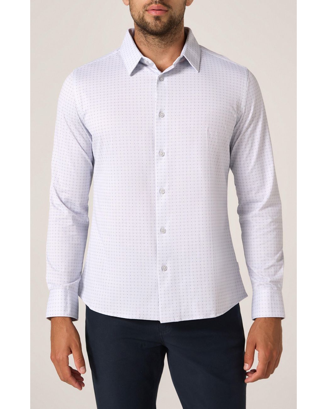 7 Diamonds White Upton Wrinkle Resistant Performance Button-Up Shirt for men
