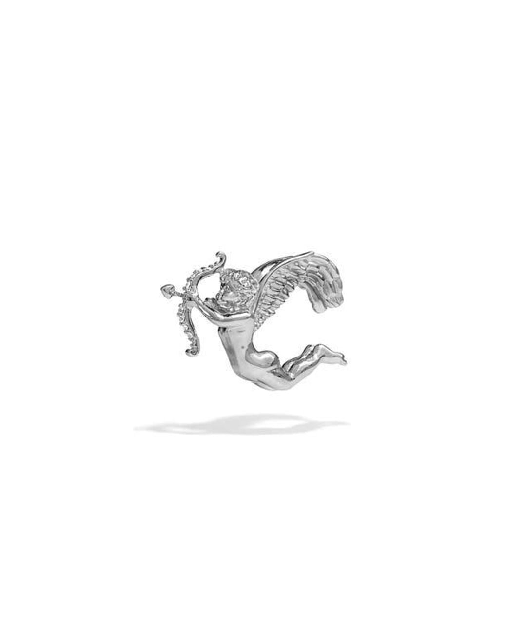 Awe Inspired White Cupid Ear Cuff