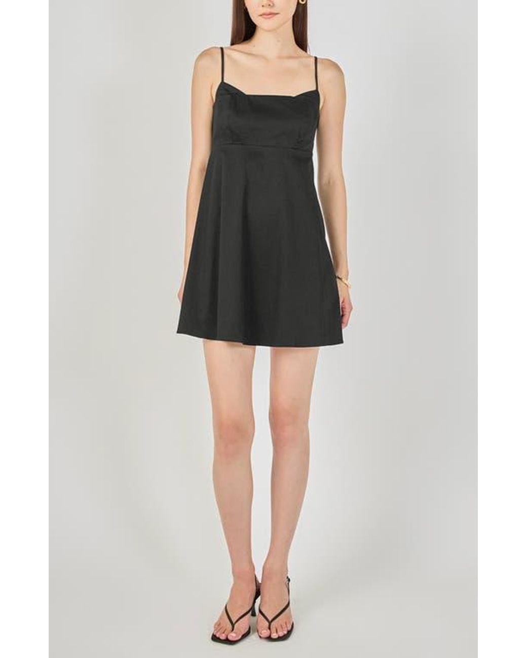 Endless Rose Black Spaghetti Strap Minidress