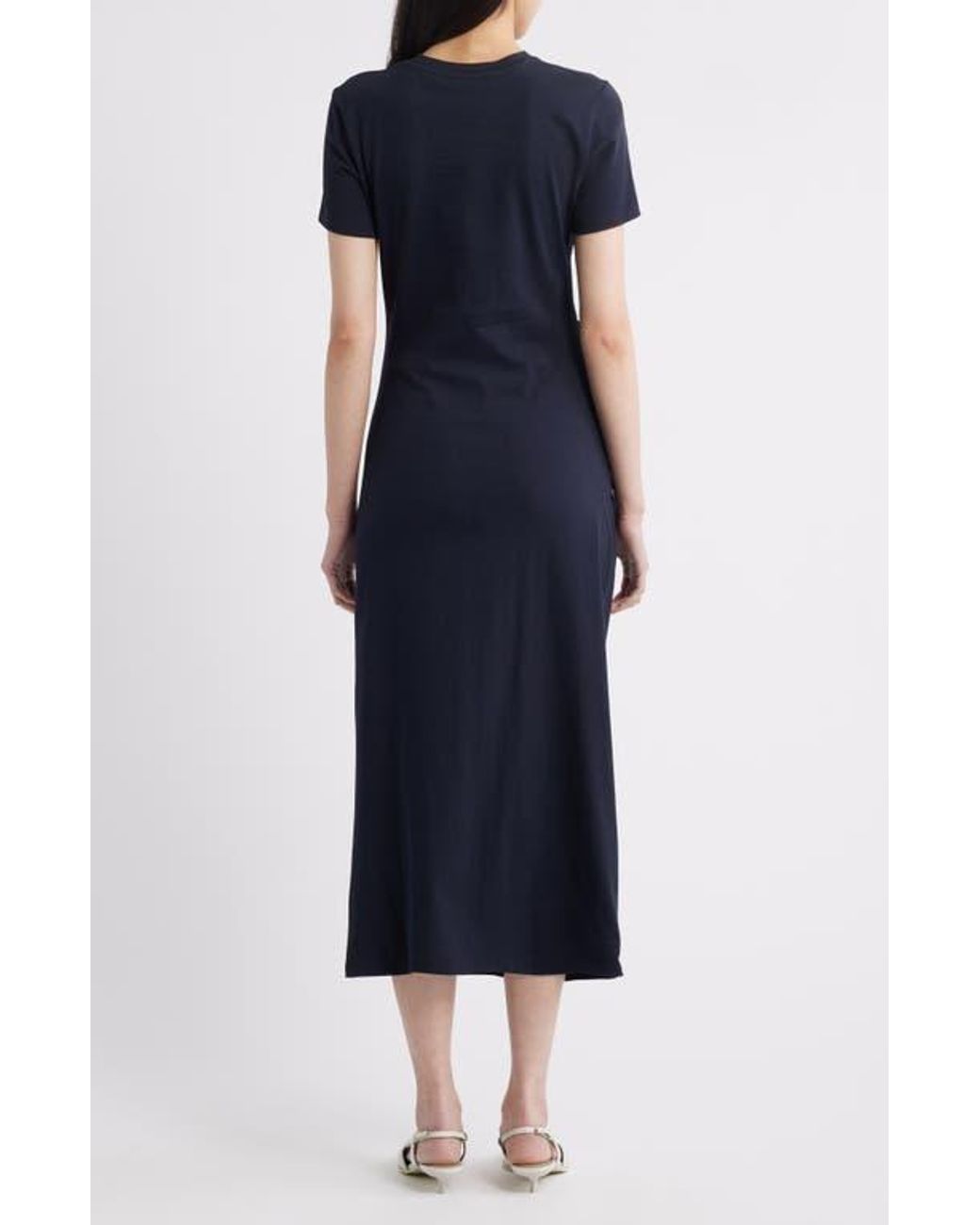 knee length dresses for ladies Cue The Casual T-Shirt Midi Dress in Sage Curves 2XL / Sage main image 0