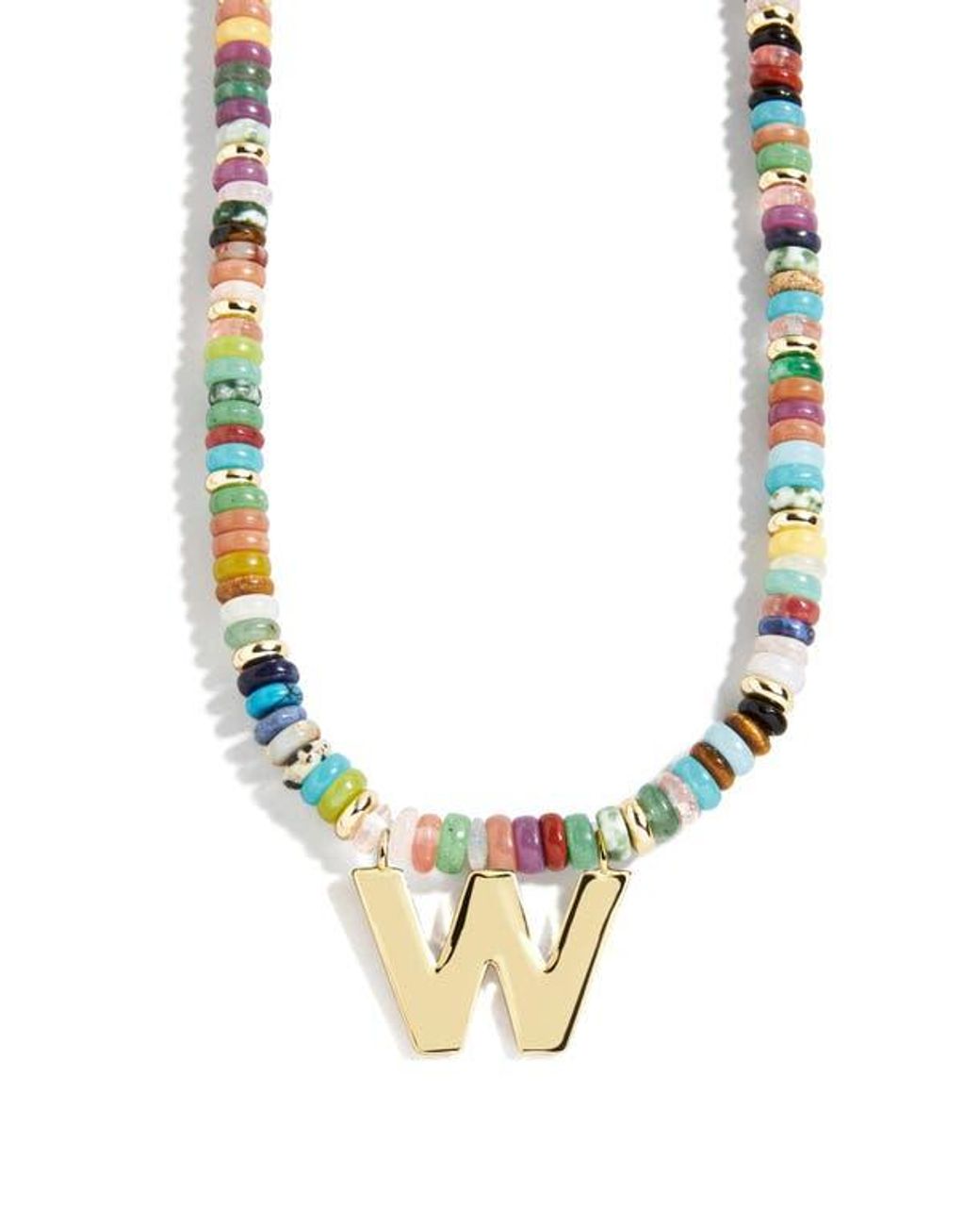 BaubleBar Metallic Marcella Initial Necklace