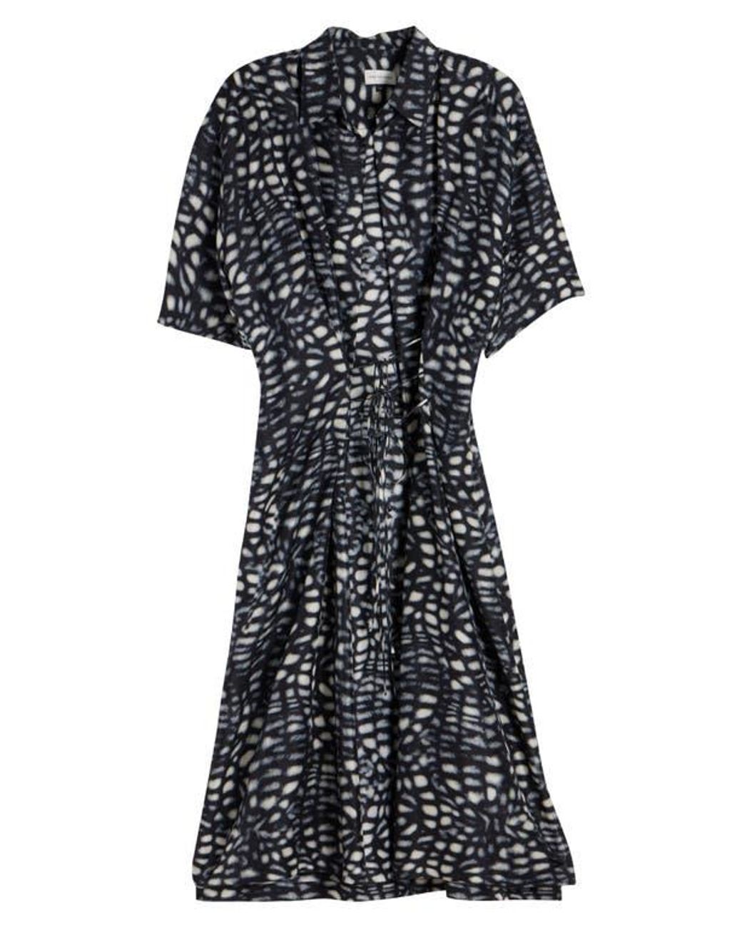 Dries Van Noten Delicky Print Silk Shirtdress in Black | Lyst
