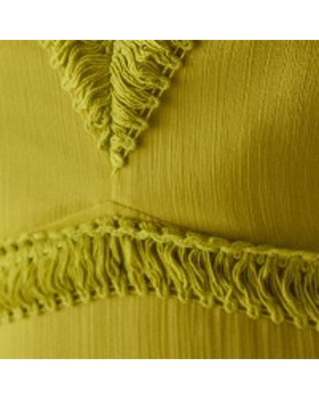 Warehouse Yellow Chiffon Fringe Trim Cut Out Maxi Dress