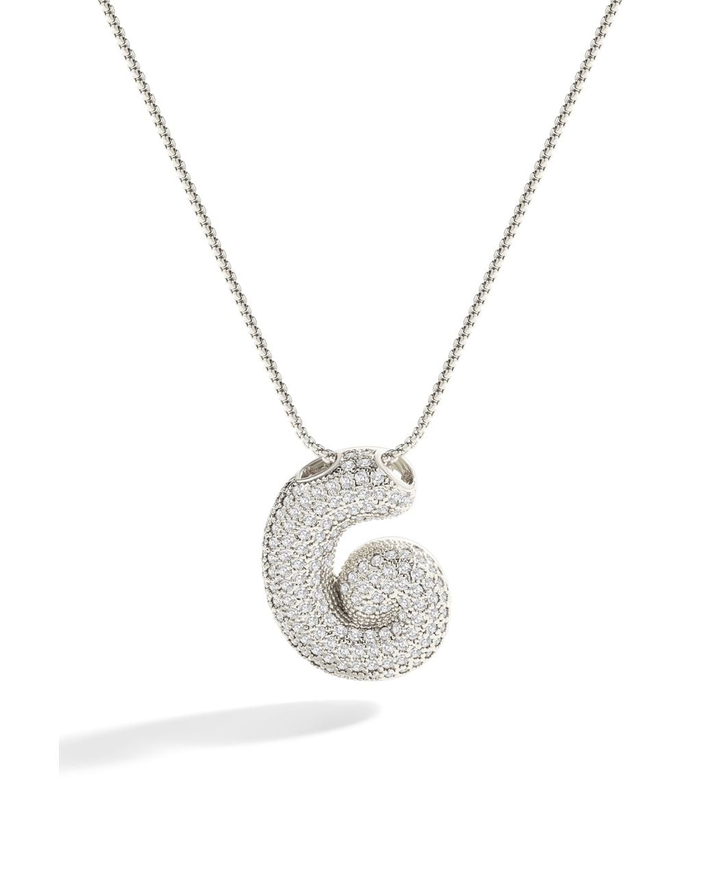 Mint & Lily Metallic Pave Bubble Initial Necklace