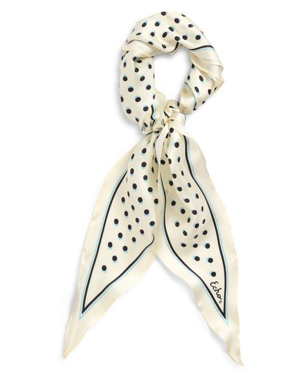 Echo White Dot Silk Diamond Scarf