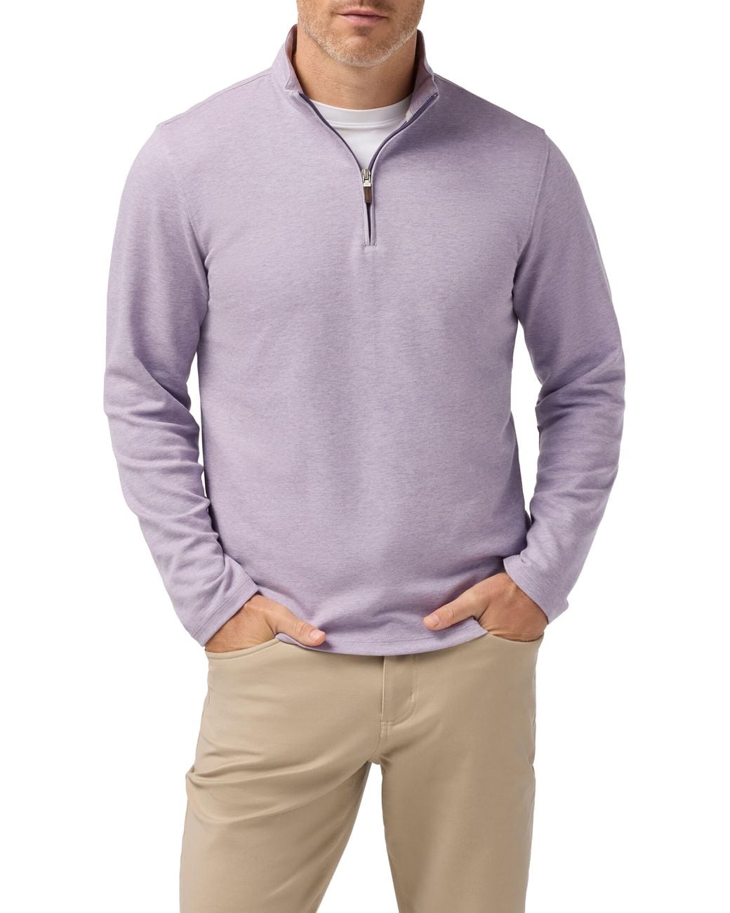 Mizzen+Main Purple Kpi Quarter Zip Pullover for men