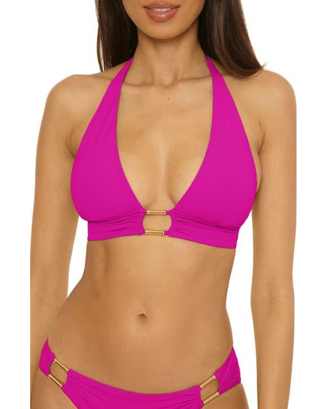 Becca Purple Color Code Halter Bikini Top