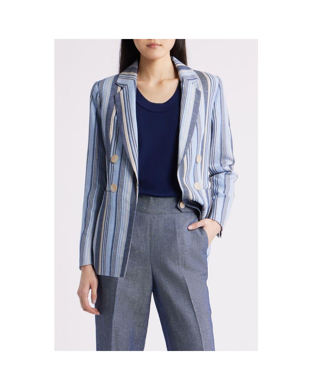 Anne Klein Blue Stripe Blazer