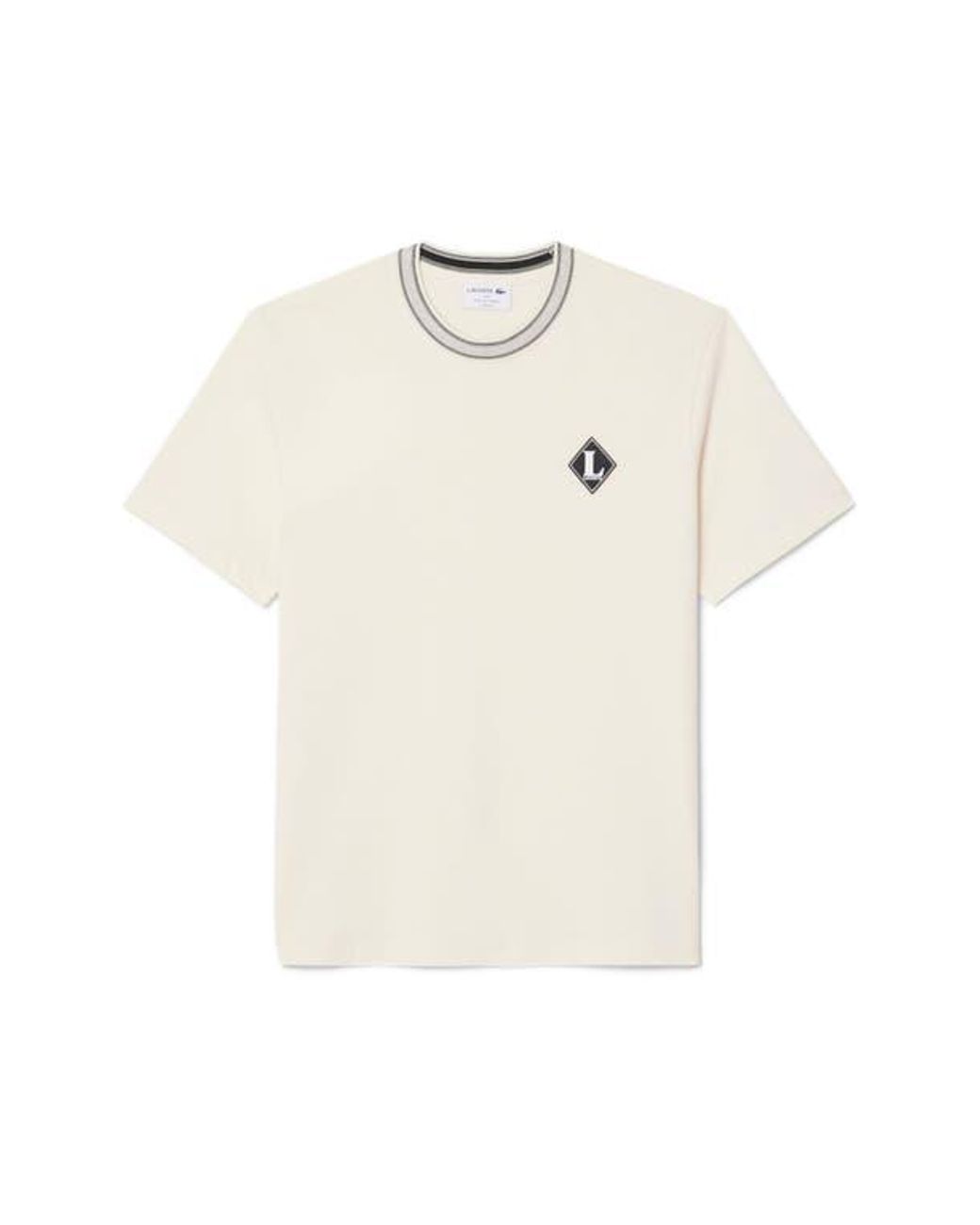 Lacoste White Cotton Ringer T-Shirt for men