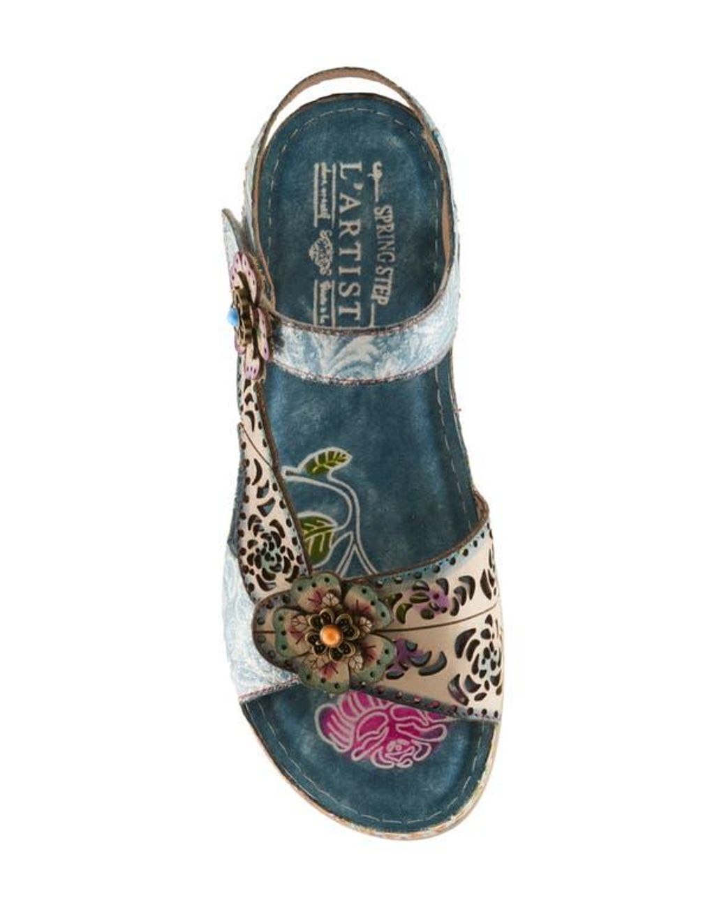 Spring Step Multicolor Script Sandal