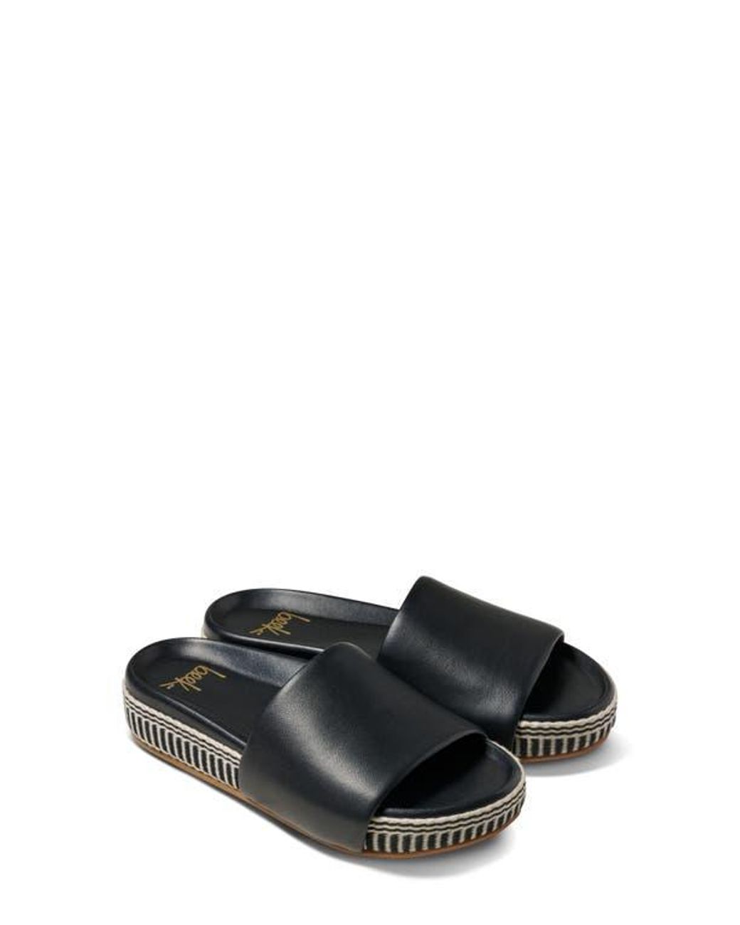 Beek Pelican Platform Slide Sandal in Black | Lyst