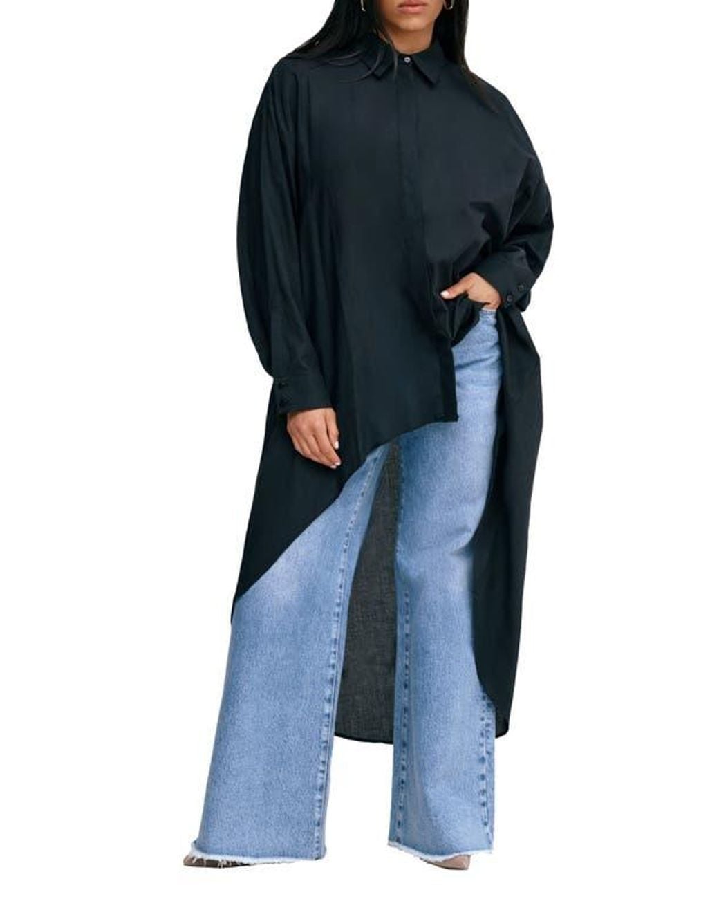 MARCELLA Blue Patchin High/Low Tunic