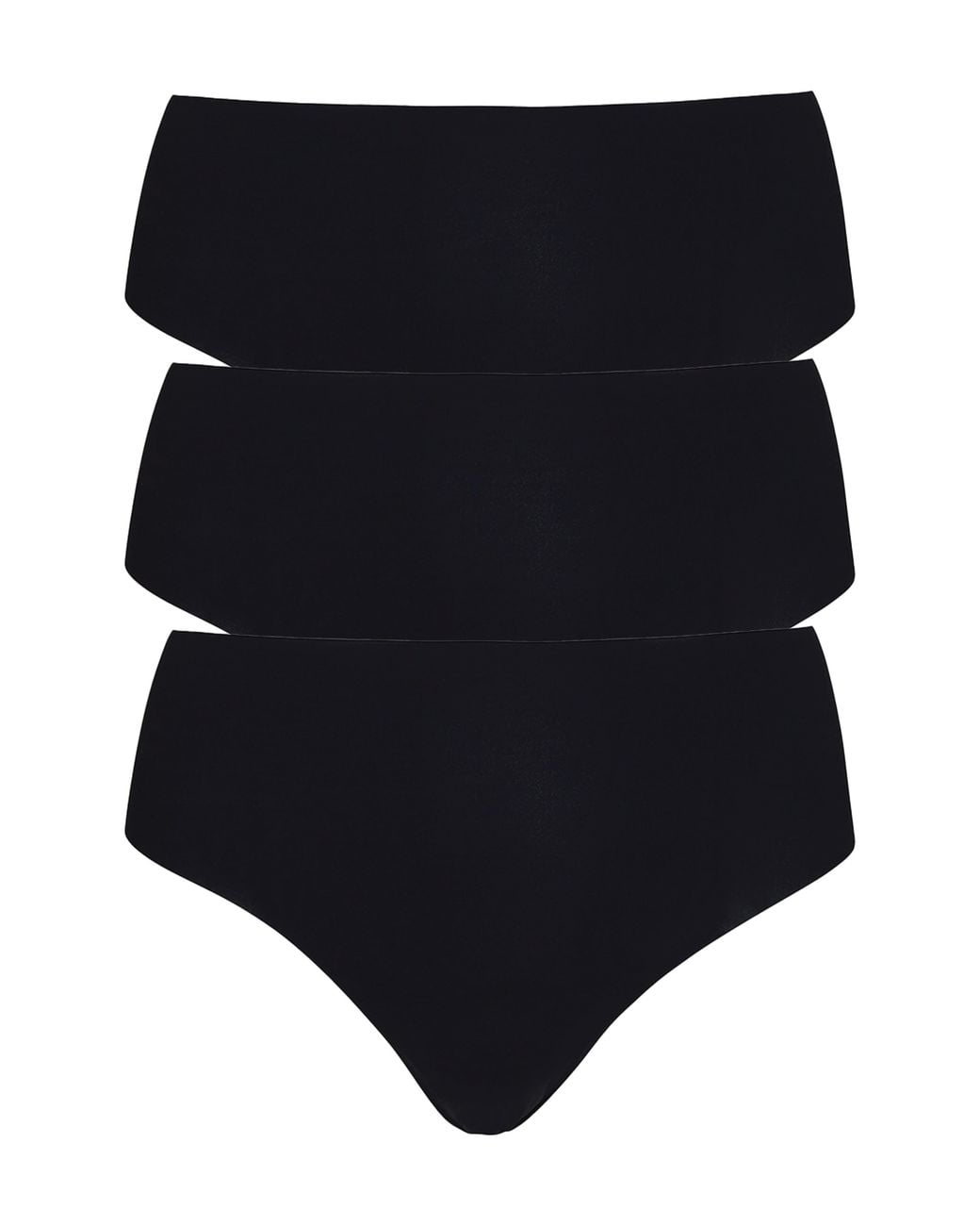 Commando Black Classic 3-Pack High Rise Thongs