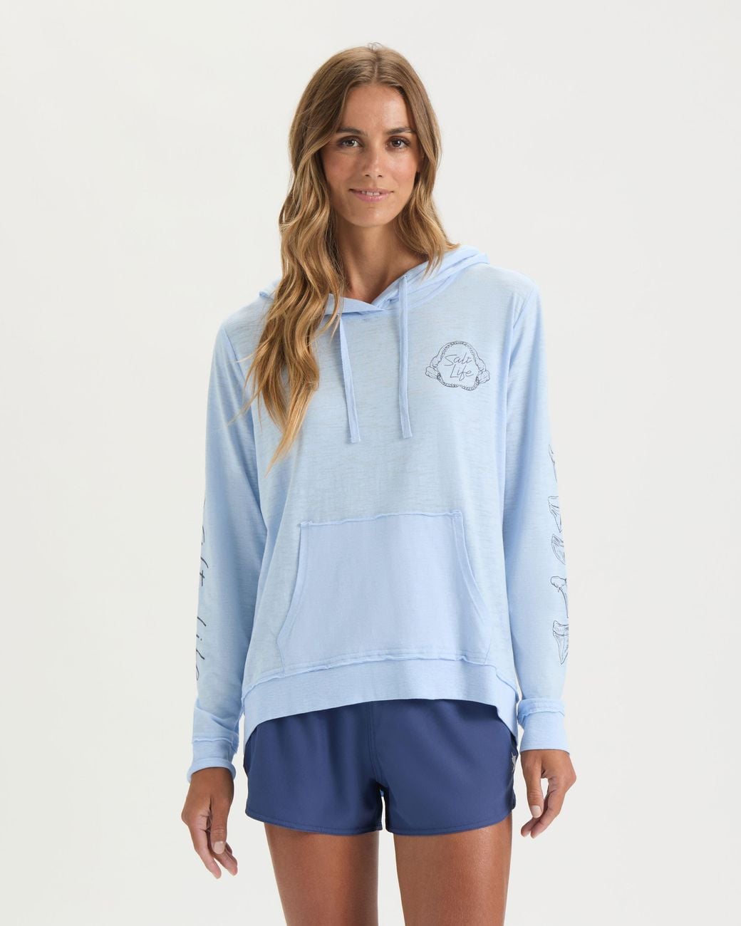 Salt Life Luck Tooth Long Sleeve Crew in Blue | Lyst