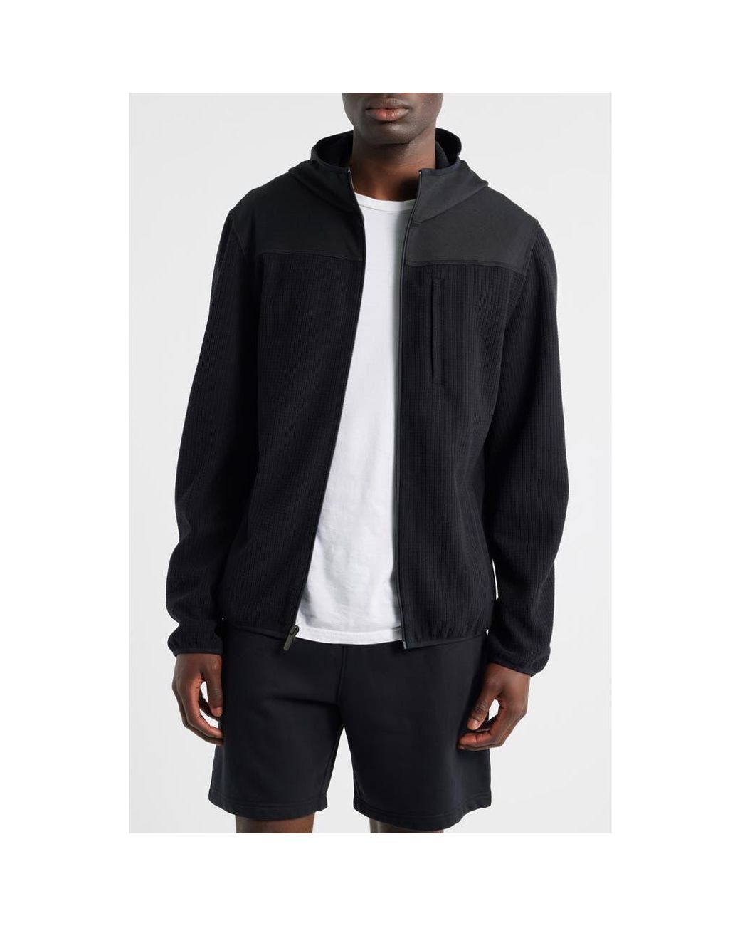 Zella Black Full Zip Grid Fleece Jacket for men