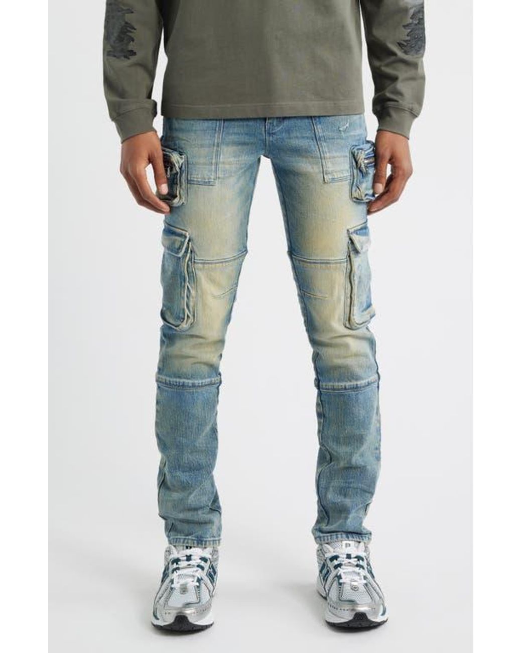Jevan Rta RTA Slate Cargo Skinny Jeans in Blue for Men | Lyst