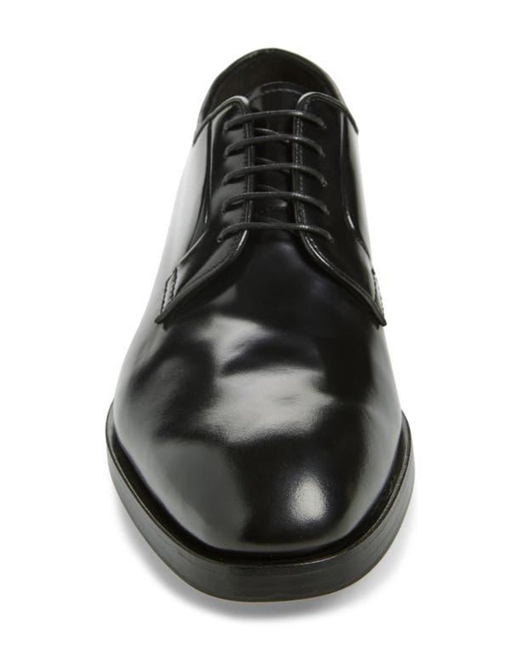 princess polly baby blue dress Prada Men's Brushed Leather Lace-Up Shoes - Black