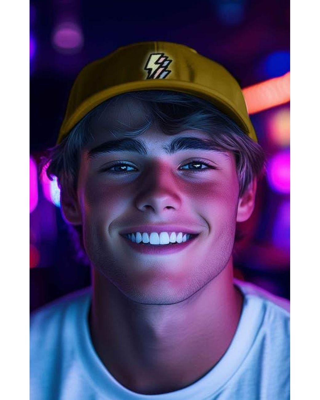 Alix Yellow Lightning Cap for men