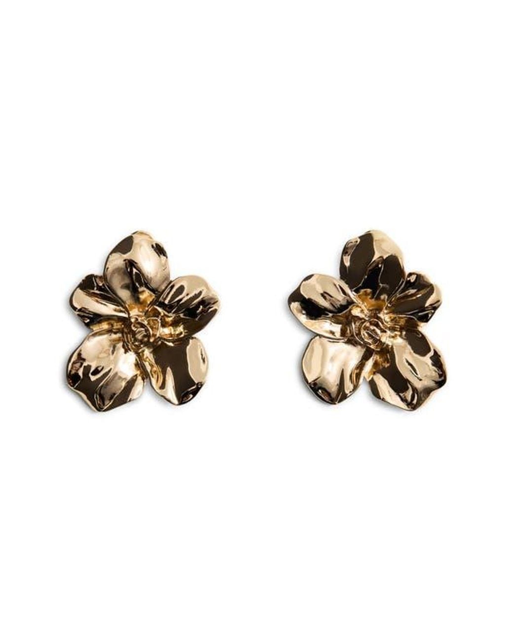Mango Metallic Flower Earrings