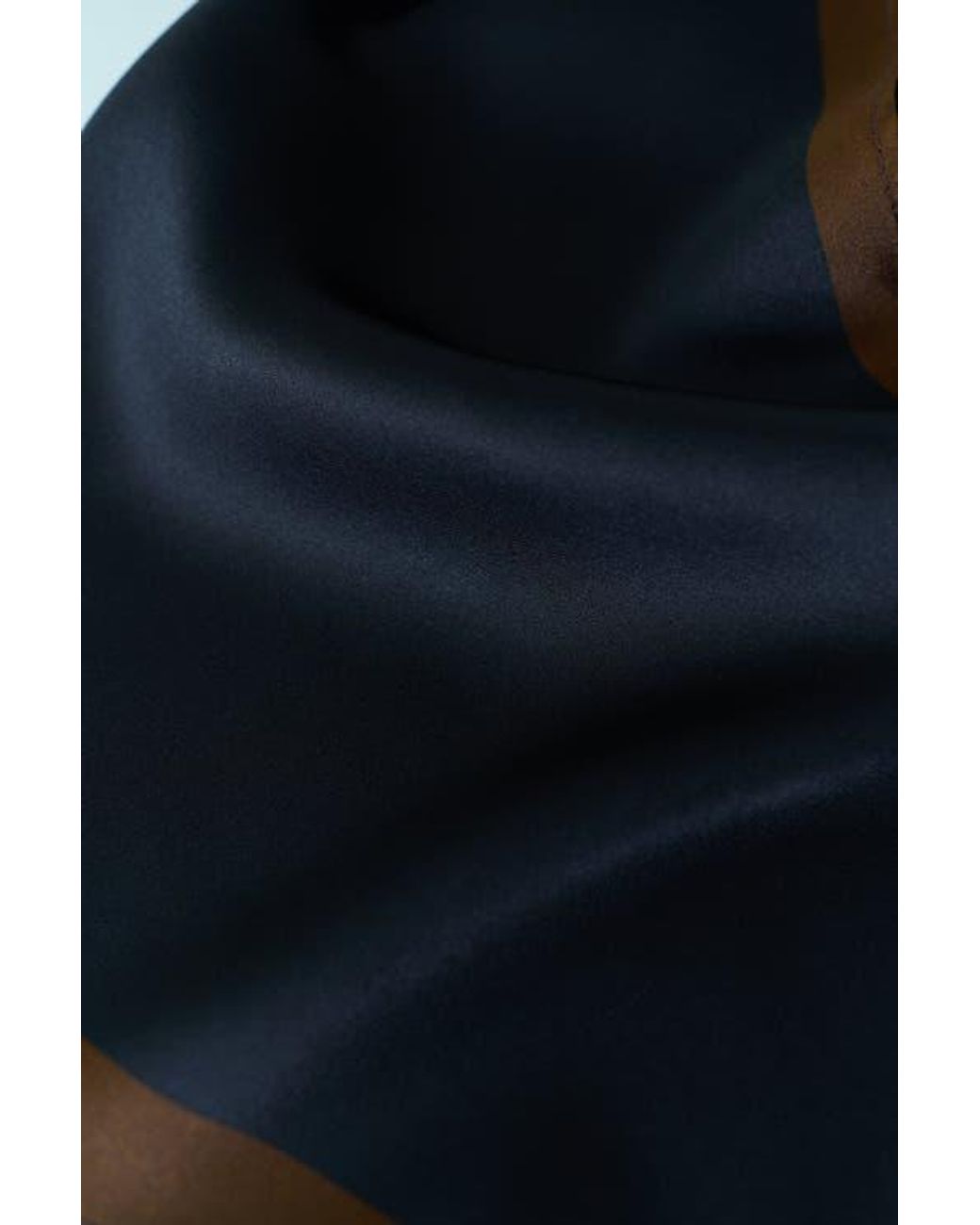 Lost Pattern Blue Satin Silk Neck Scarf