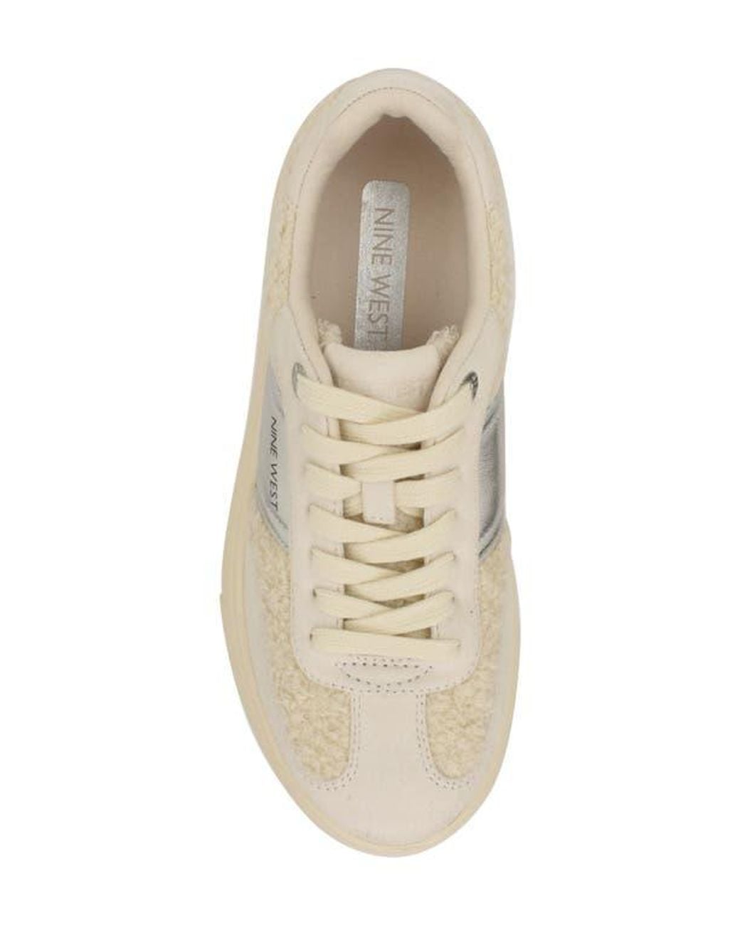 Nine West Natural Linehan Faux Shearling Sneaker