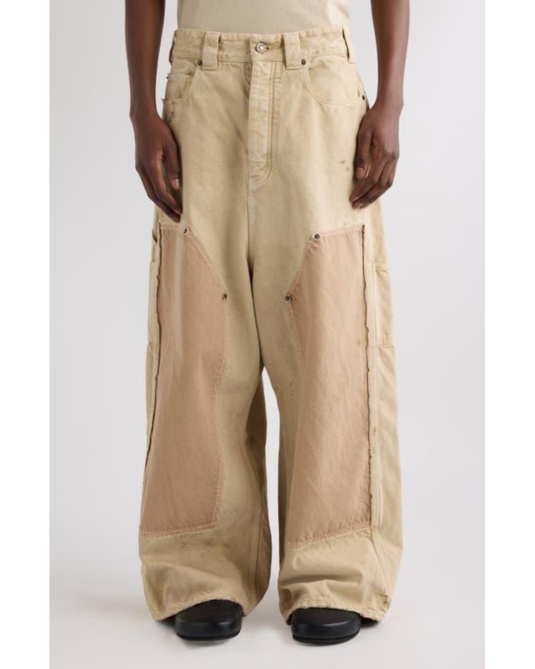 パンツ BALENCIAGA BAGGY CARPENTER PANTS balenciaga-9501-Beige-Ripped-