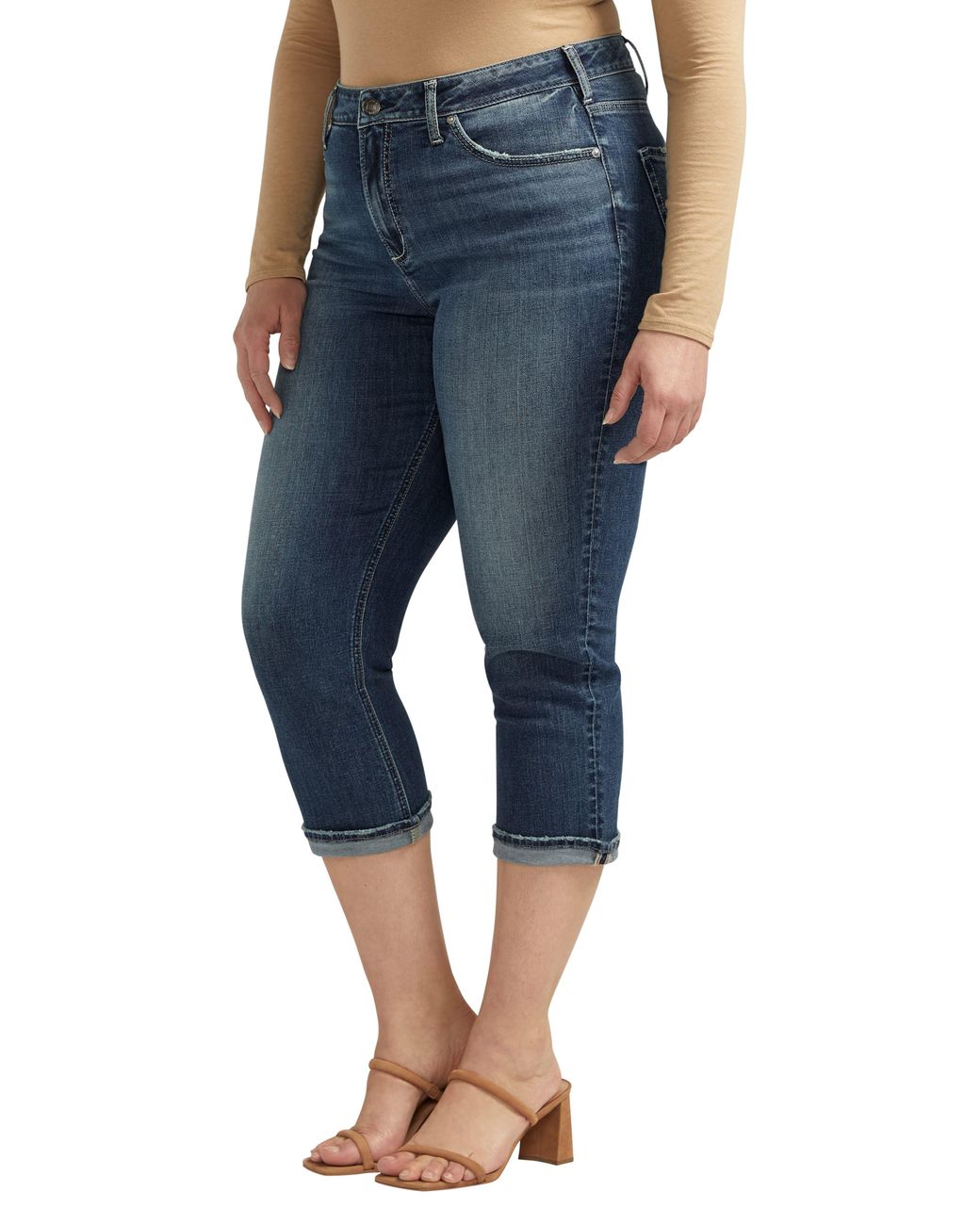 Silver capri deals jeans