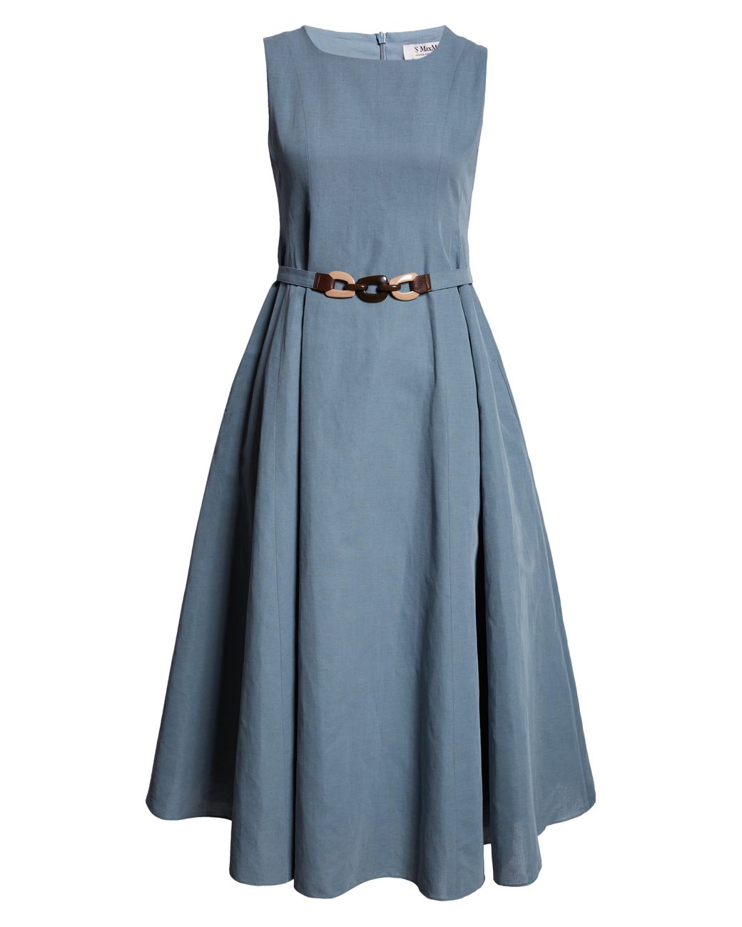 ’S Max Mara コットンとリネンのアメリーミディドレス AMELIE S MAX MARA amelie midi dress in cotton and linen Khaki S Max