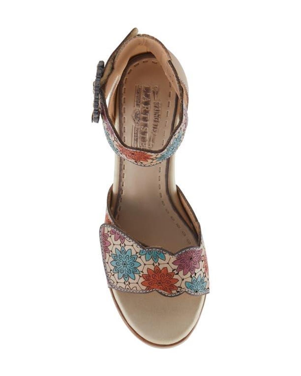 Spring Step Brown Bangles Ankle Strap Platform Sandal