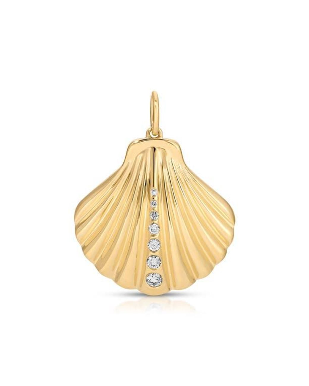 Shell Coin Pendant EF Collection Jumbo Diamond Shell Pendant in Metallic | Lyst