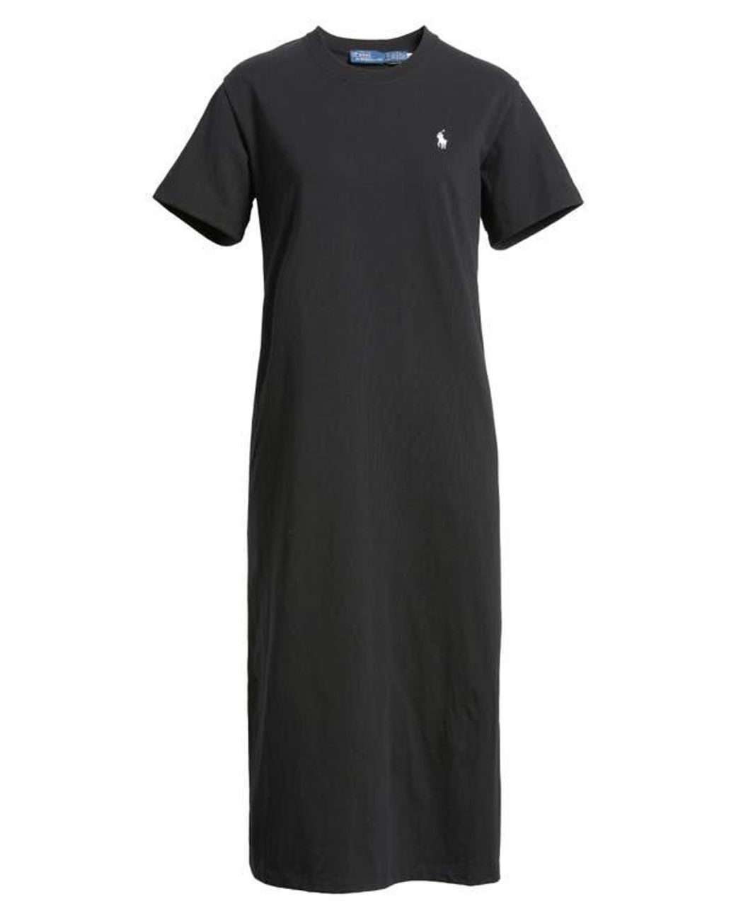 Polo Ralph Lauren Logo Embroidered Cotton Jersey T-Shirt Dress in Black | Lyst Polo Ralph Lauren Logo Embroidered Cotton Jersey T-Shirt Dress in Black | Lyst