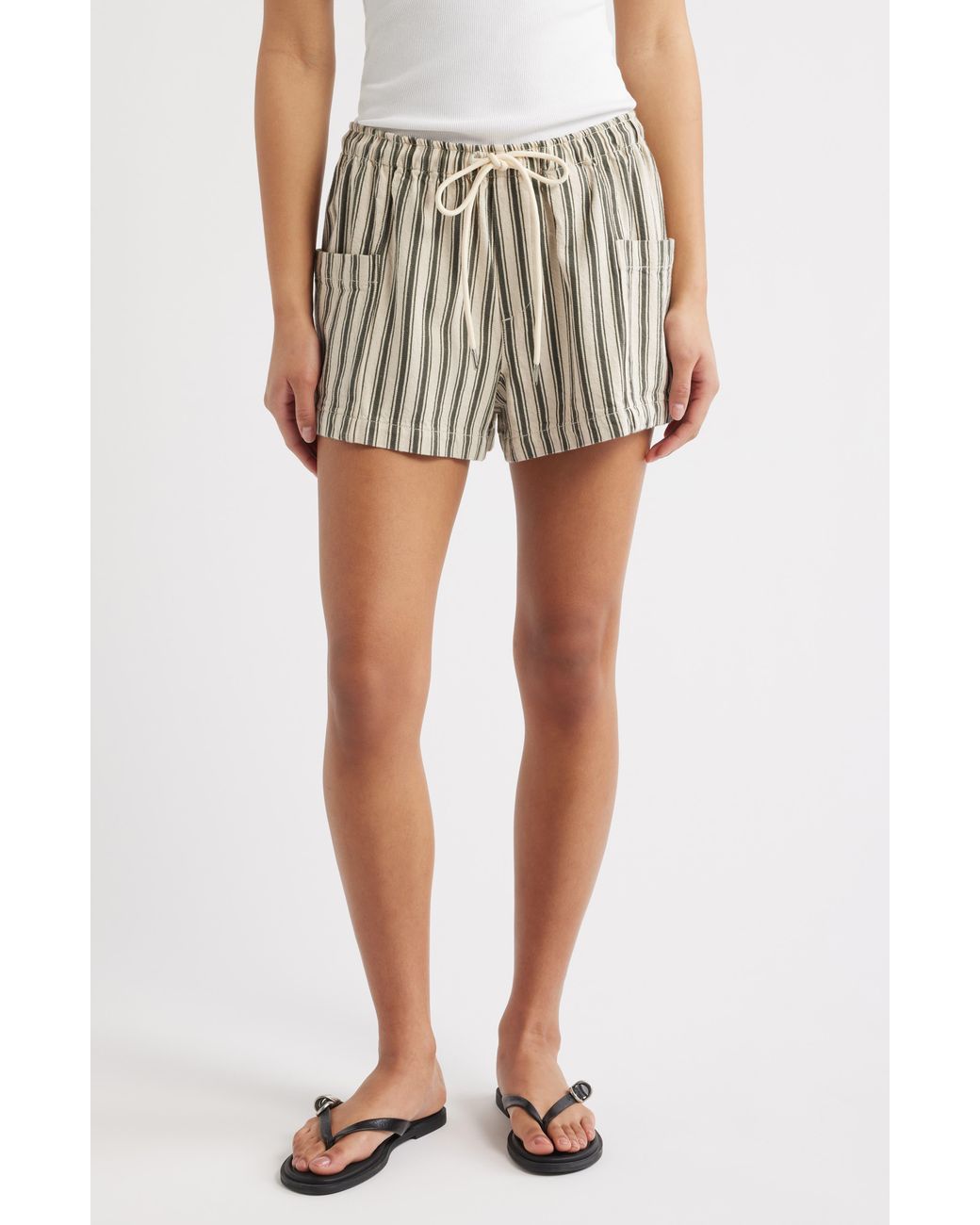 Rag & Bone Multicolor Emery Cotton Blend Drawstring Shorts