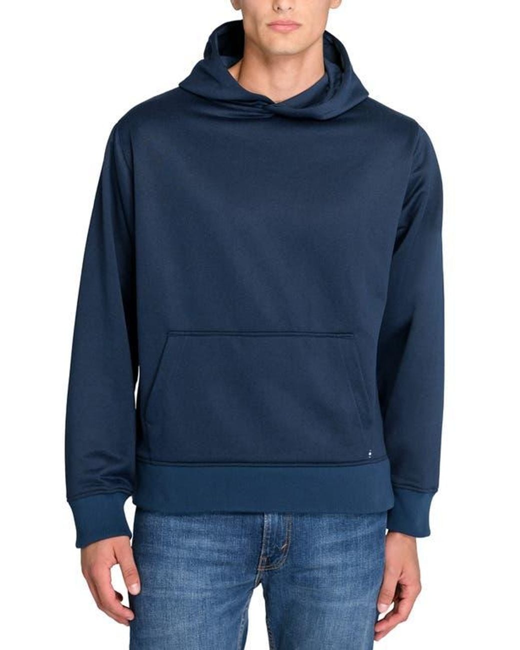 Con.struct Blue Solid Hoodie for men