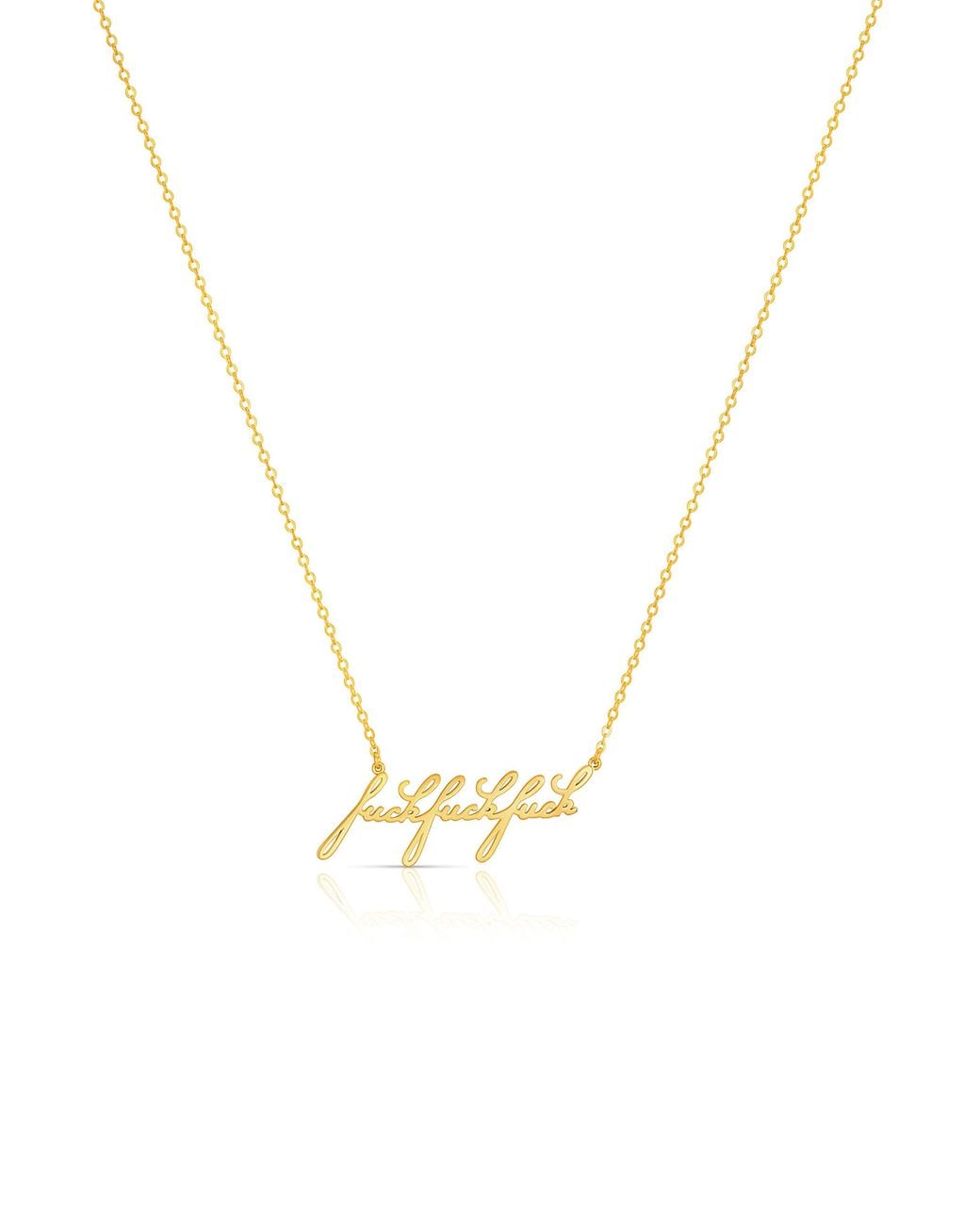Thatch Metallic Script Pendant Necklace