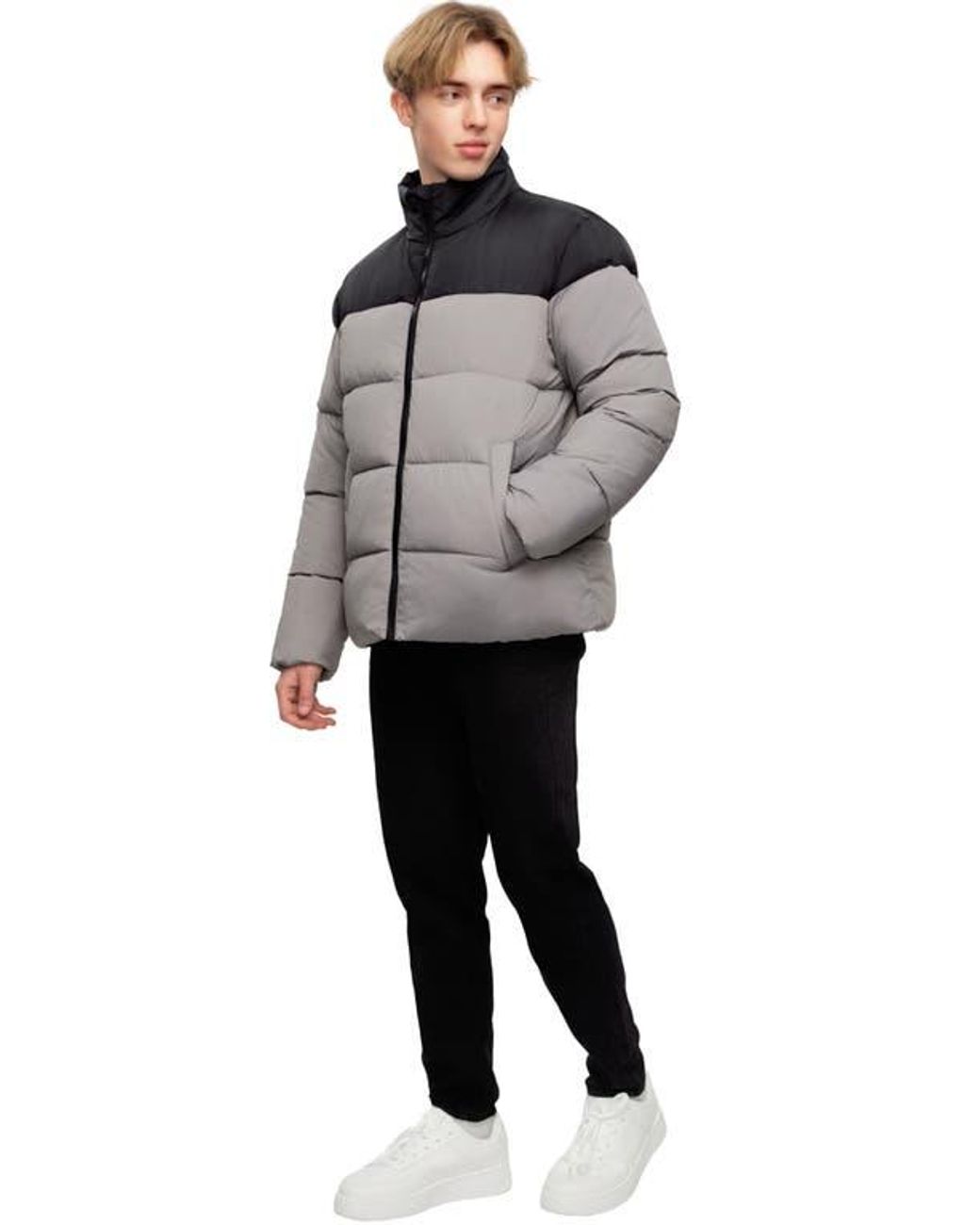 Rokka&Rolla Gray Lightweight Modern Puffer Jacket for men